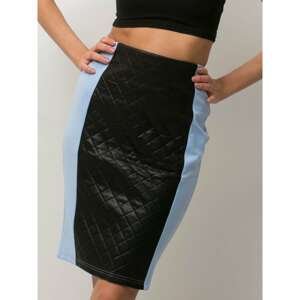 Navy blue skirt with a quilted insert