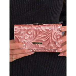 Patterned salmon leather wallet