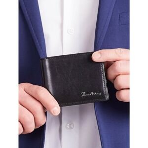 Leather men´s oblong black wallet