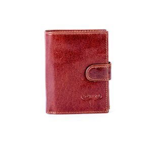 Brown leather wallet with flap