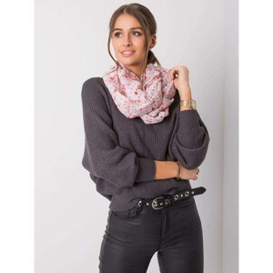 Light pink scarf with floral patterns