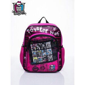 Pink backpack for a girl with a Monster High theme
