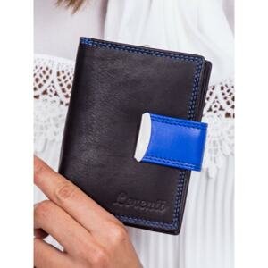 Ladies´ black wallet with a blue trim