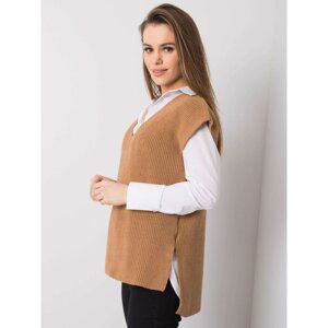 RUE PARIS Brown knitted vest