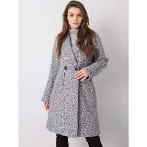 Women´s black and gray bouclé coat
