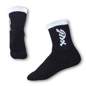 Styx classic black socks with white inscription (H223)