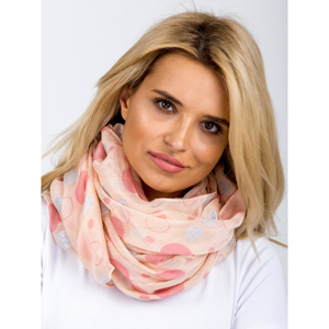 Peach scarf with polka dots