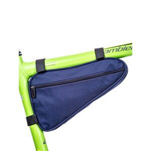 Blue fabric bicycle pouch