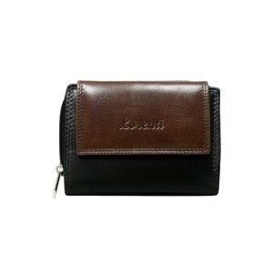Women´s brown leather wallet with a latch and a zipper