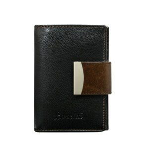 Women´s brown leather wallet with a decorative clasp