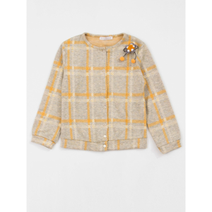 Children´s yellow-gray checked sweater