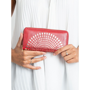 Red wallet with openwork