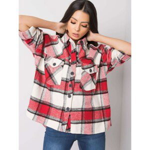 RUE PARIS Red and white checked shirt