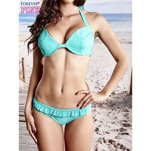 Turquoise bathing panties with a frill