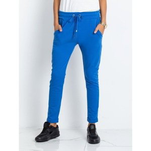 Women's blue cotton sweatpants