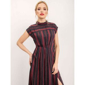 Dress with stripes BSL burgundy and black