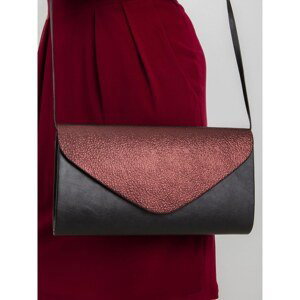 Oblong black and maroon clutch bag