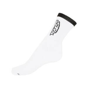 Styx classic white socks with black inscription (H261)
