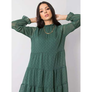 SUBLEVEL Green women´s dress with a frill