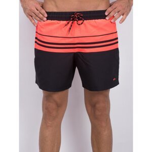 Men´s sports shorts in black and coral