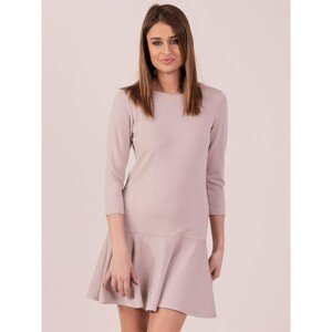 Cocktail dress with a frill beige