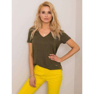 YOU DON´T KNOW ME. Light khaki basic women´s t-shirt