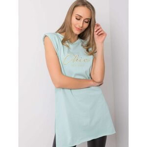 RUE PARIS Mint t-shirt with embroidery