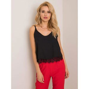 RUE PARIS Women´s airy black top