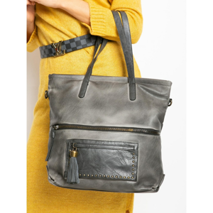 Gray eco leather handbag
