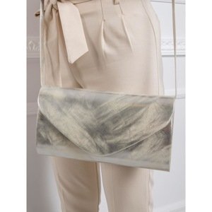 Silver clutch bag made of ecological leather