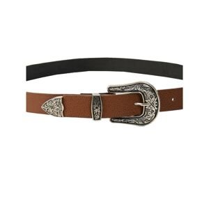 RUE PARIS Brown women´s eco-leather belt