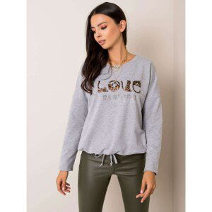 Gray melange women´s sweatshirt with an application