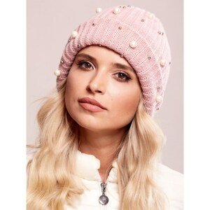 Pink beanie with pearls