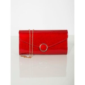Lacquered red clutch bag