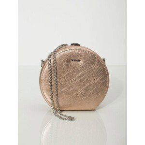 Round leather handbag, dirty pink