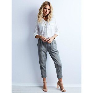 7/8 gray checked trousers