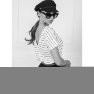 RUE PARIS Black and white striped t-shirt