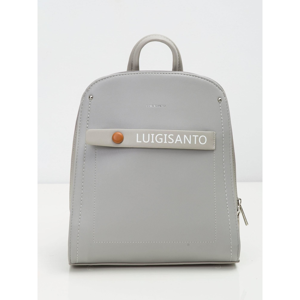 An elegant light gray eco-leather backpack