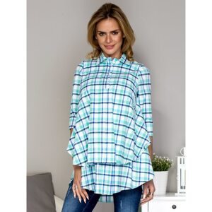 Women´s tunic with a green checkered pattern