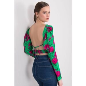 BSL Green blouse with open back