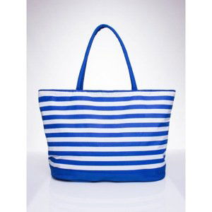 Blue striped beach bag.