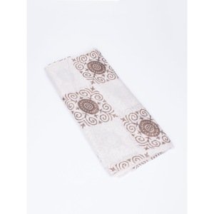 Light beige shawl with oriental pattern and flowers