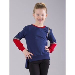 Girls´ navy blue sweatshirt with inscriptions and an application
