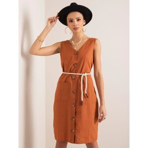 RUE PARIS Brown dress with buttons