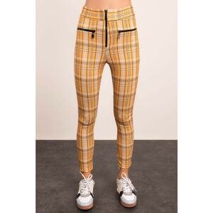 BSL Yellow and beige checked trousers