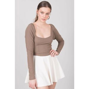 Dark beige blouse with long sleeves by BSL