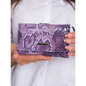 Women´s purple leather wallet with an animal motif