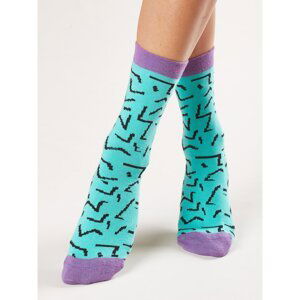 Mint-purple patterned socks