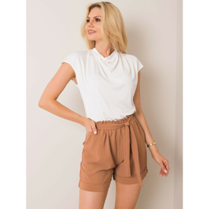 RUE PARIS Light brown women´s shorts