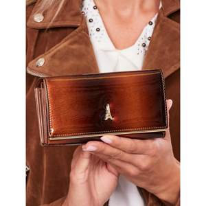 Elegant brown women´s leather wallet